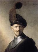REMBRANDT Harmenszoon van Rijn Man in a Plumed Hat and Gorget oil painting artist